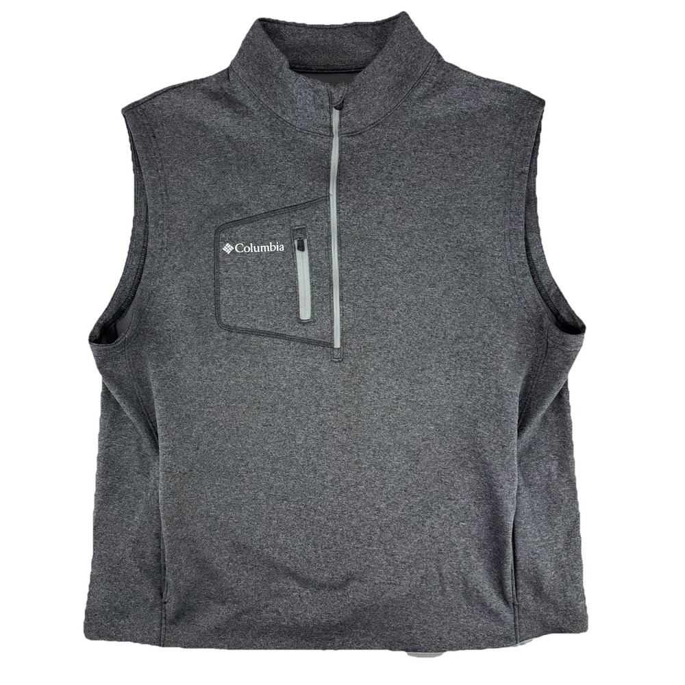 Columbia Golf 1/2 Zip Performance Pullover Vest‎ Mens Large Gray